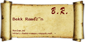 Bekk Ramón névjegykártya